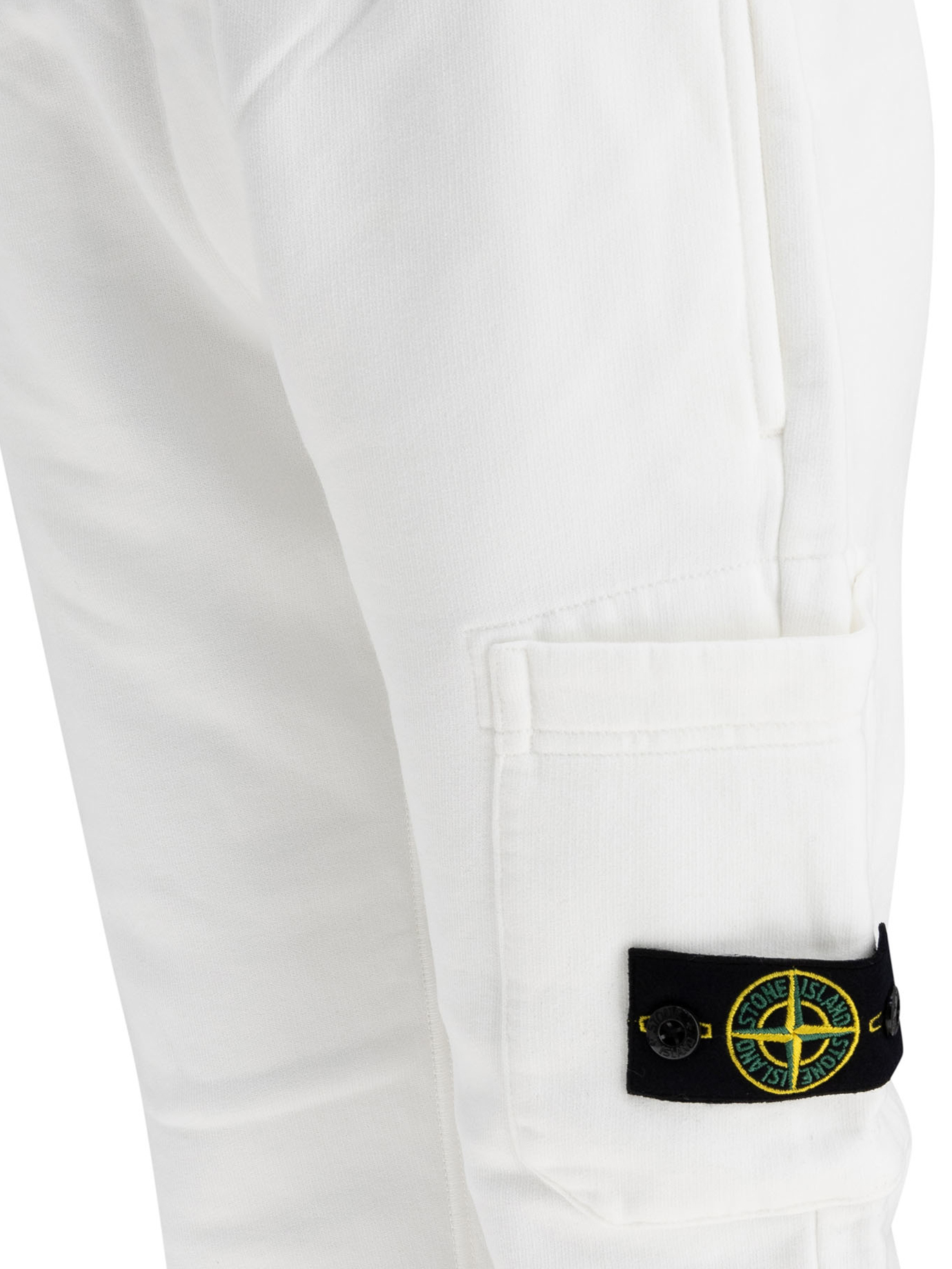 STONE ISLAND JUNIOR White Compass joggers